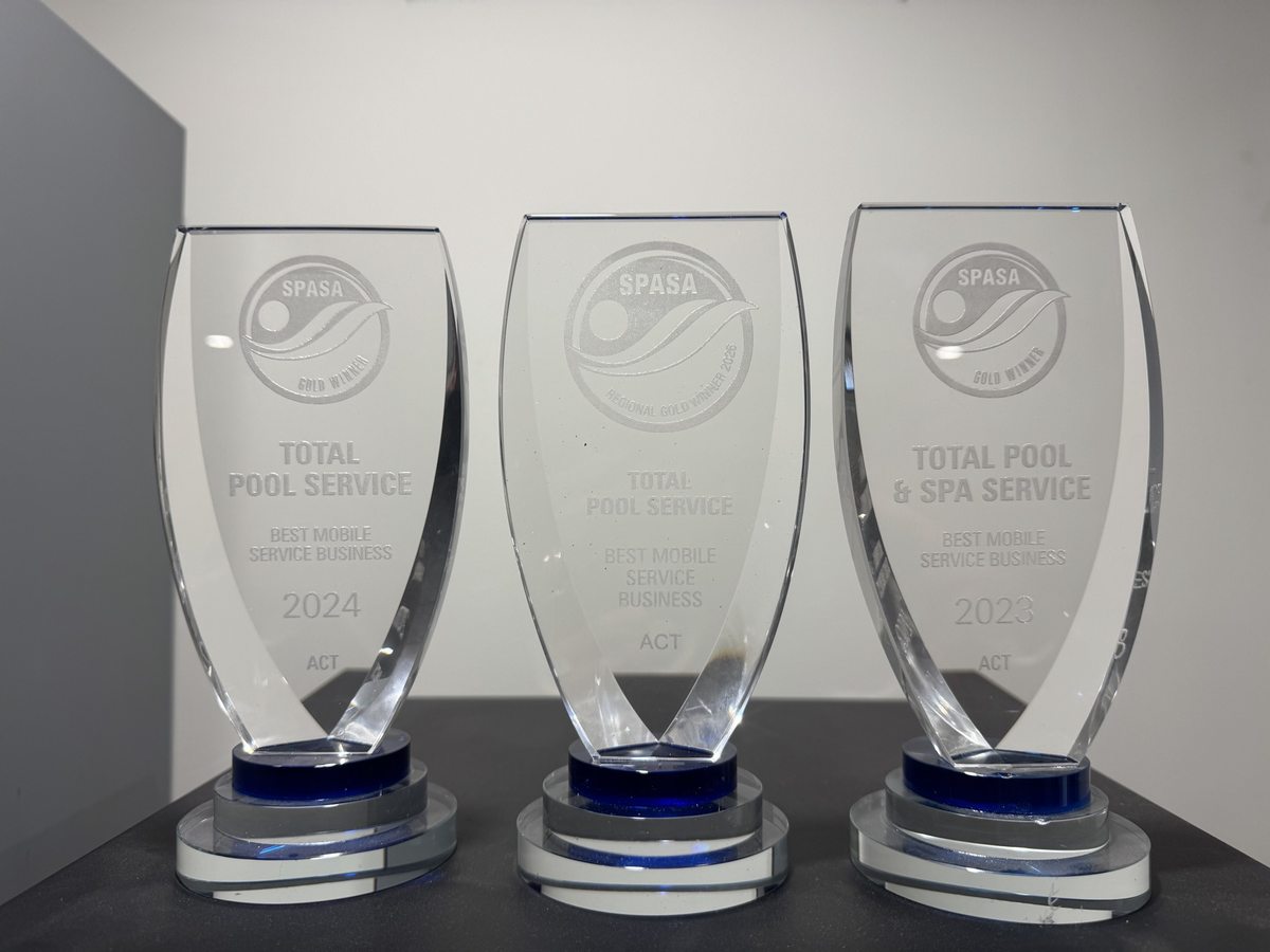 SPASA Best Mobile Service Business trophies won by Total Pool Services